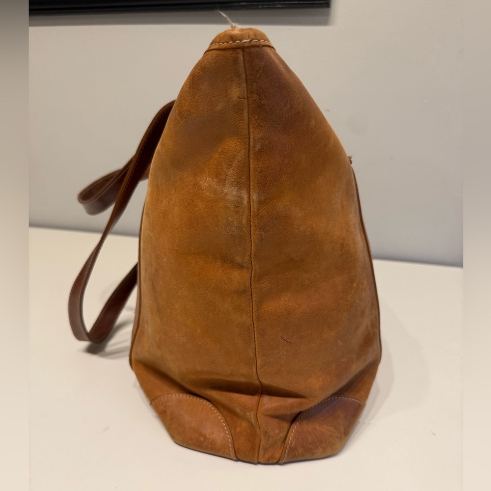 Brown Leather Eddie Bauer Vintage Tote Bag - Picture 5 of 7